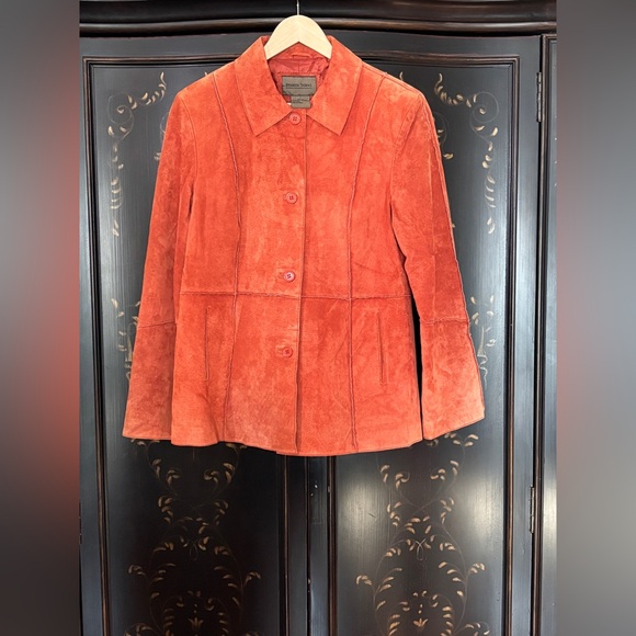 Brandon Thomas Women's Burnt Orange Suede Jacket - Picture 6 of 15